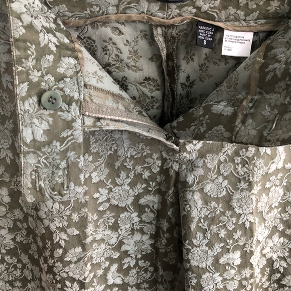 Isda & Co Brocade Crop Pants in Light Olive Size 8 - Picture 5 of 7